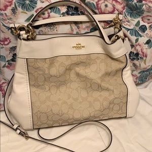 White and Gold Coach Purse